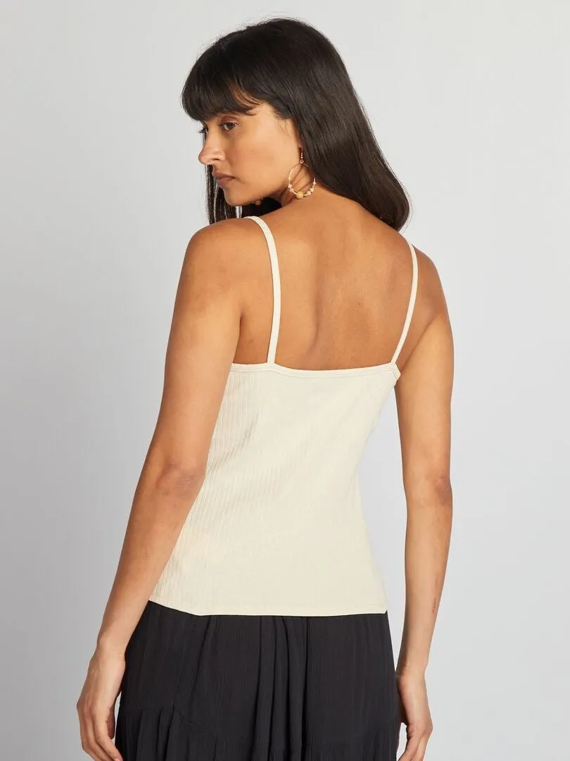 CAMISETA DE TIRANTES FINOS  BEIGE