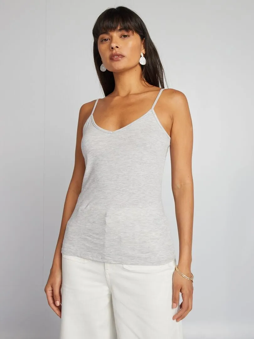 CAMISETA DE TIRANTES FINOS  GRIS
