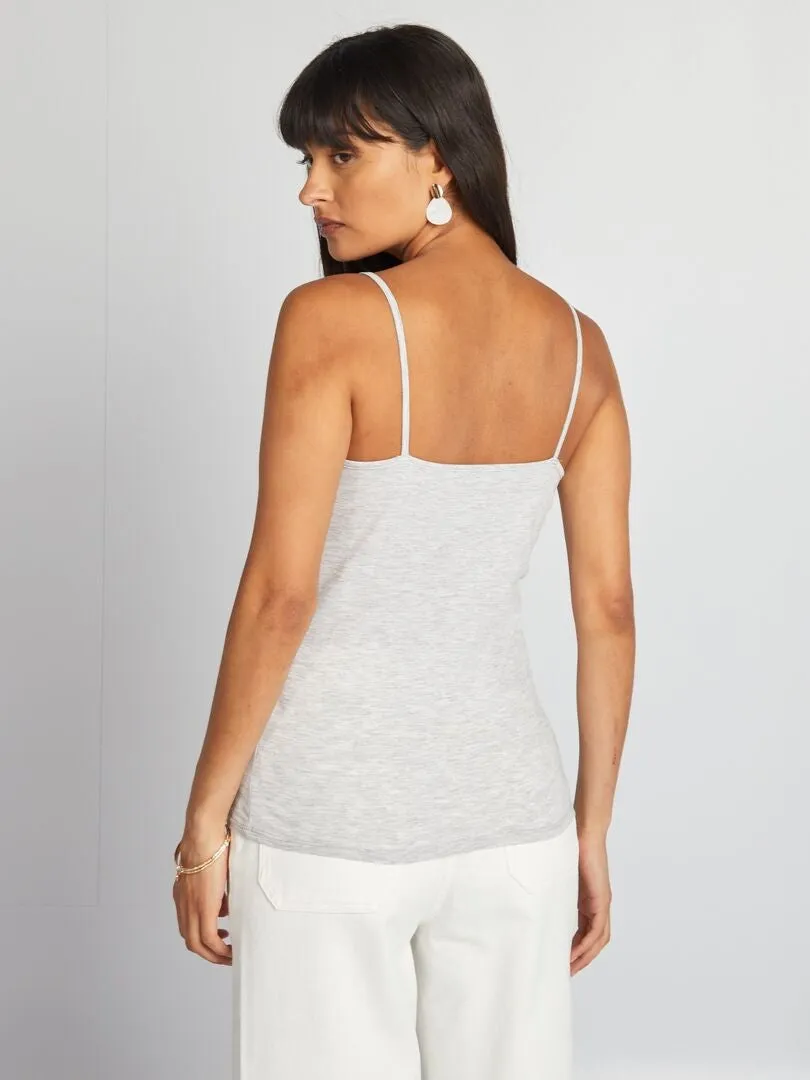 CAMISETA DE TIRANTES FINOS  GRIS