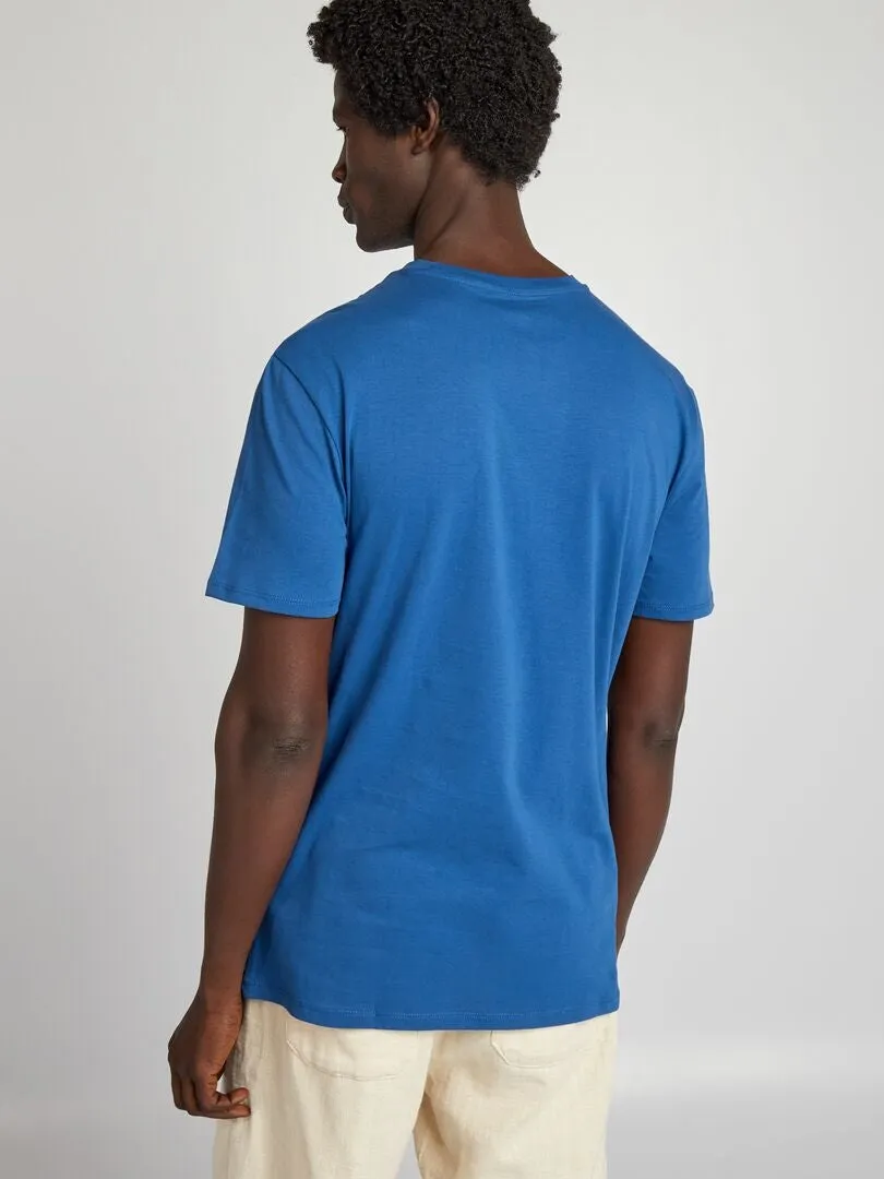CAMISETA ESTAMPADA DE MANGA CORTA  AZUL