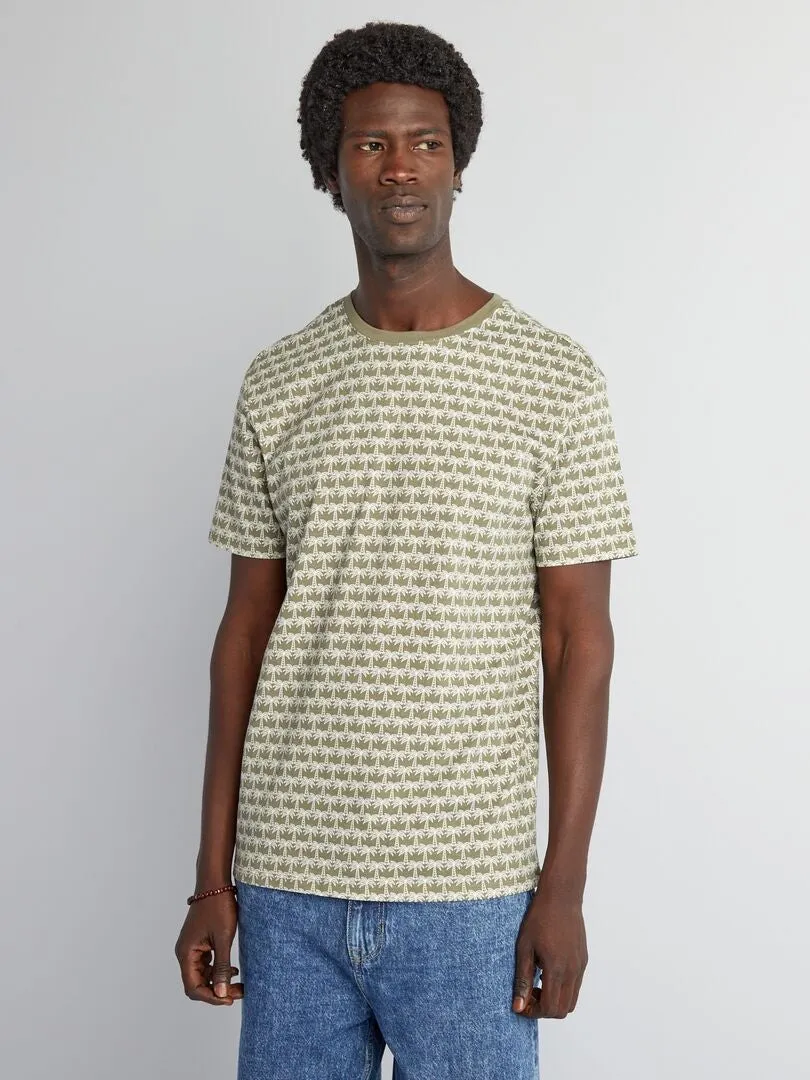 CAMISETA ESTAMPADA DE MANGA CORTA  VERDE