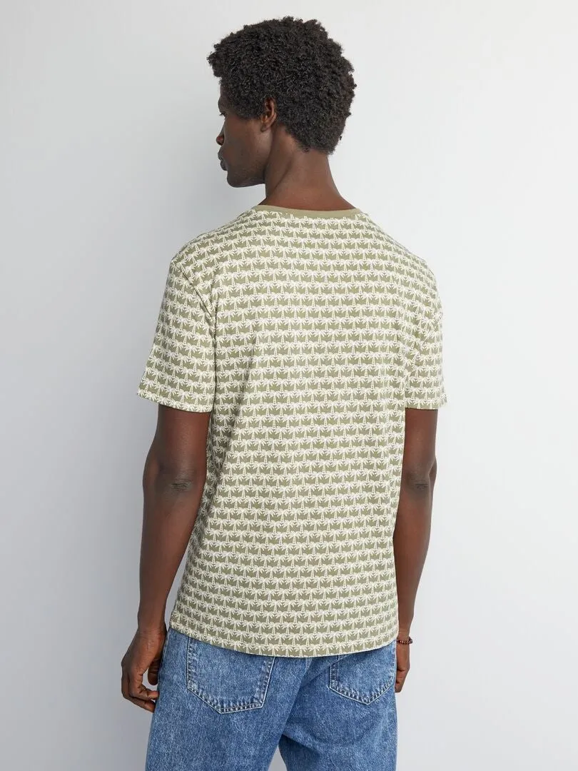 CAMISETA ESTAMPADA DE MANGA CORTA  VERDE