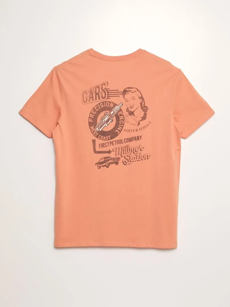 CAMISETA HOLGADA DE MANGA CORTA  ROSA