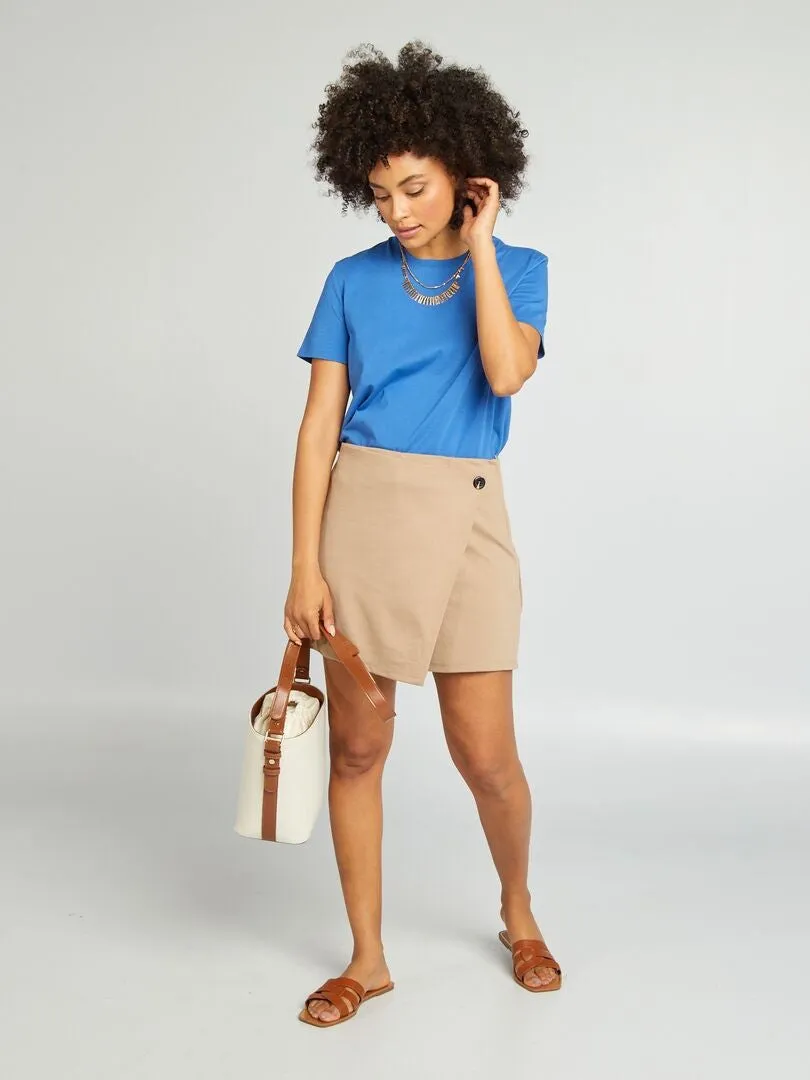 CAMISETA LISA DE PUNTO  AZUL
