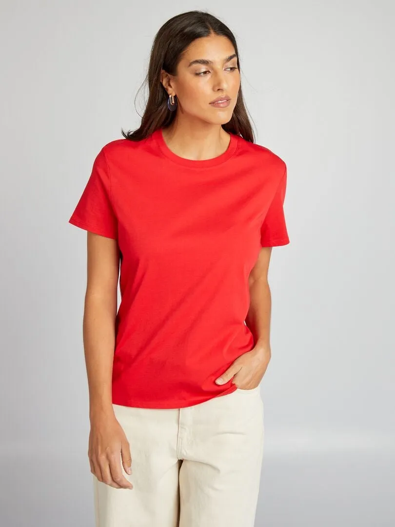 CAMISETA LISA DE PUNTO  ROJO