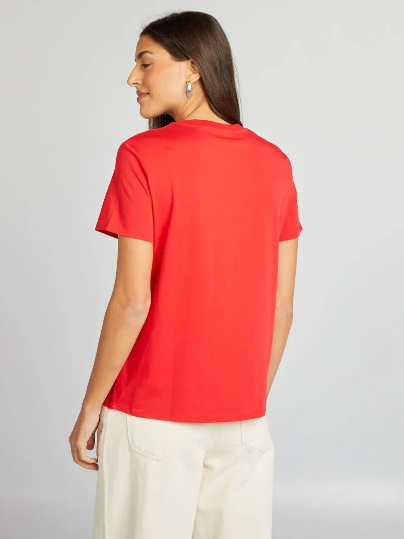 CAMISETA LISA DE PUNTO  ROJO