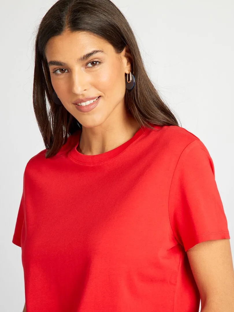 CAMISETA LISA DE PUNTO  ROJO