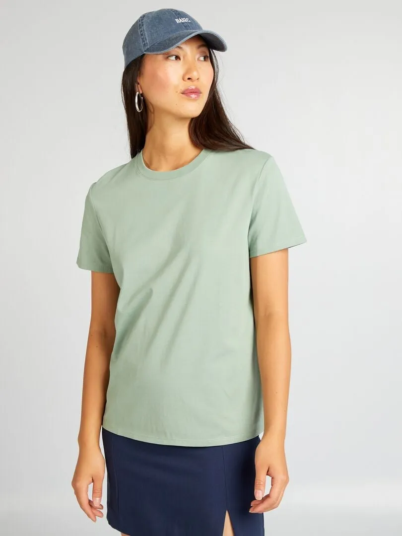 CAMISETA LISA DE PUNTO  VERDE