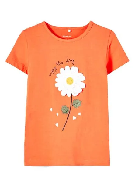 Camiseta Name It Daruna Naranja Para Niña