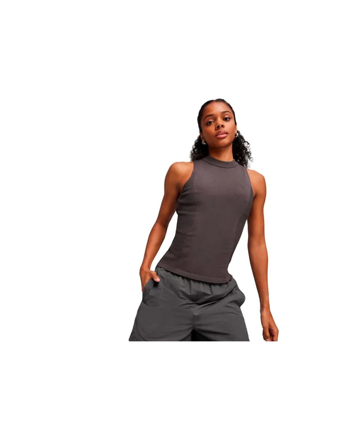 Camiseta Puma YONA Knitted Top Gris Mujer