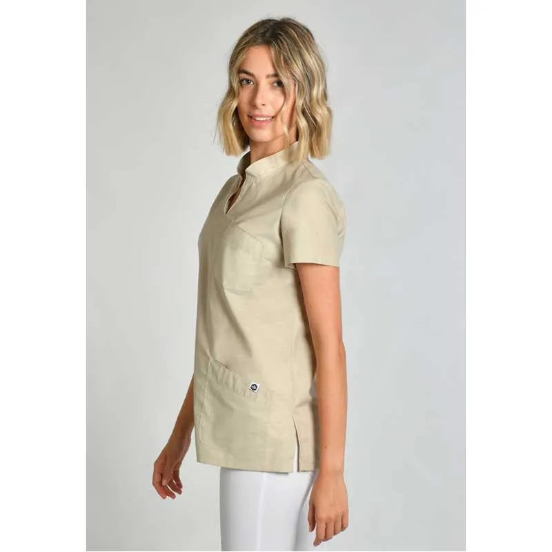 CAMISOLA MUJER CON CUELLO MAO BEIGE  DYNEKE
