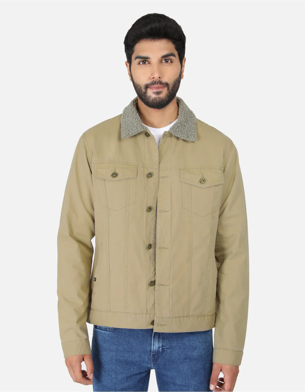 Casaca regular fit beige cp