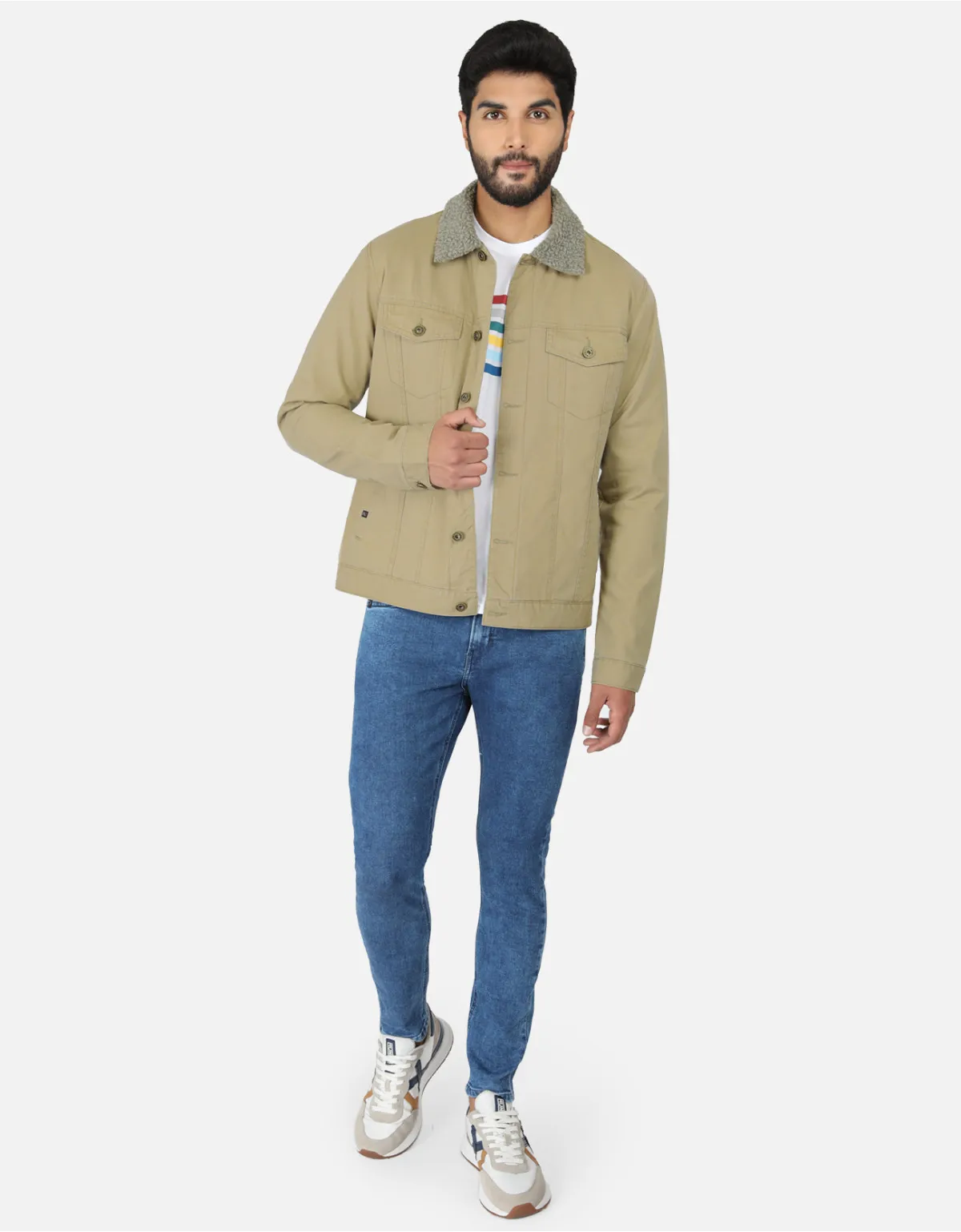 Casaca regular fit beige cp