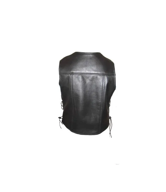 Chaleco NIÑO/A de cuero Motero PIEL Cordones Laterales OSX K202