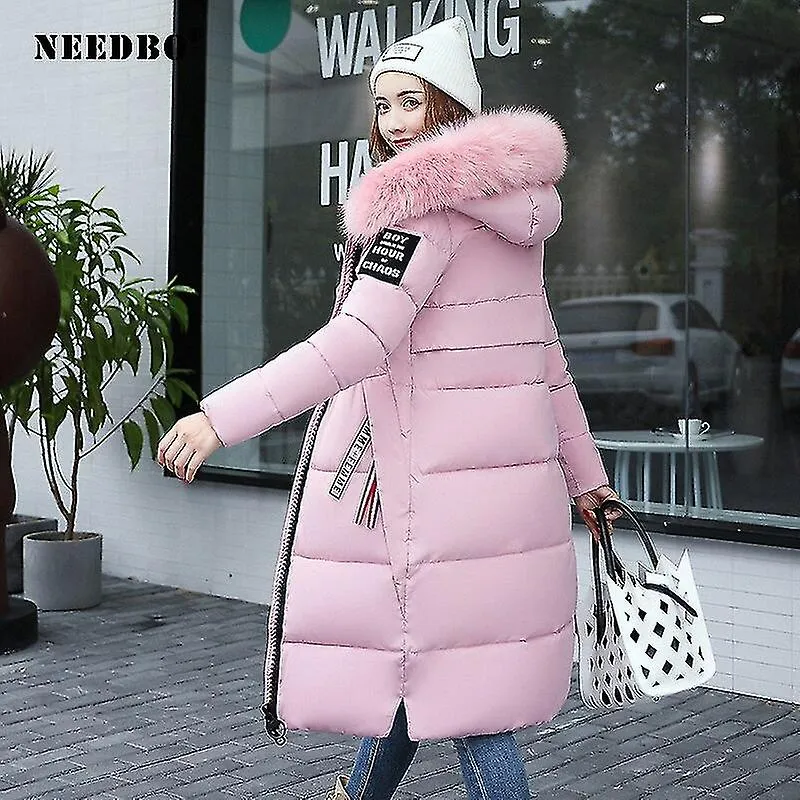 Chaqueta larga de invierno Parka con cuello de piel Abrigos cálidos Chaqueta acolchada Abrigo largo Ropa exterior