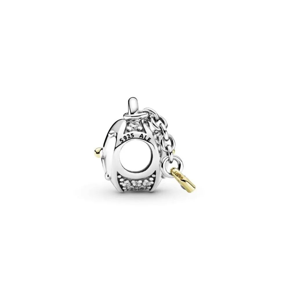 Charm Pandora Candado Corazón plata de ley con oro 14K y circonita cúbica