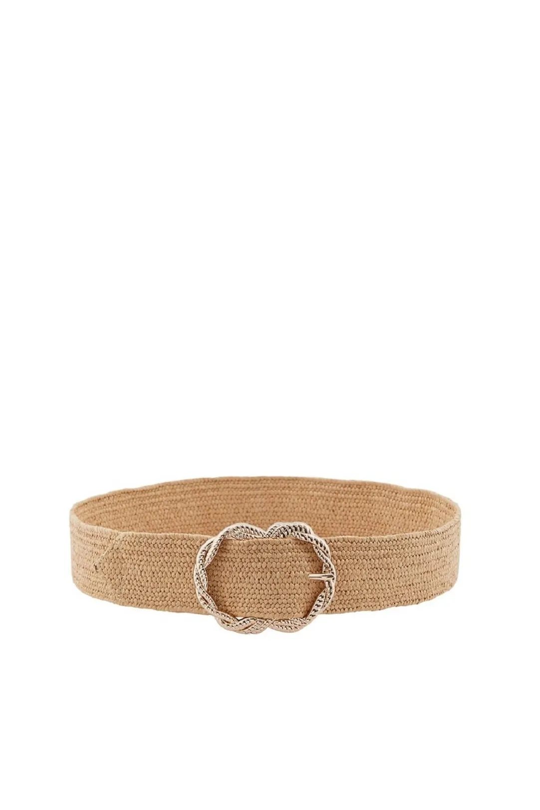 Cinturón hebilla dorada Pcvita beige