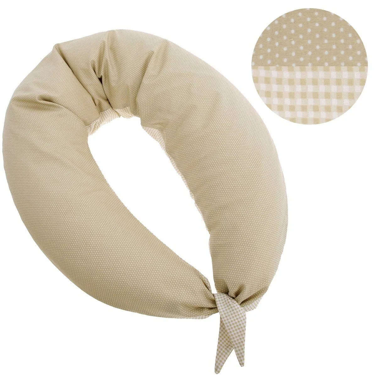 COJIN DE LACTANCIA LUNA 80x185x16 CM VICHY10 BEIGE CAMBRASS