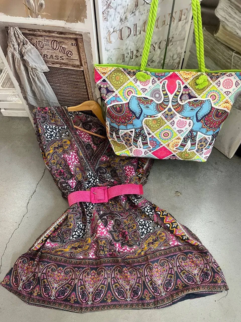 Conjunto Bolso vestido y cinturón a juego