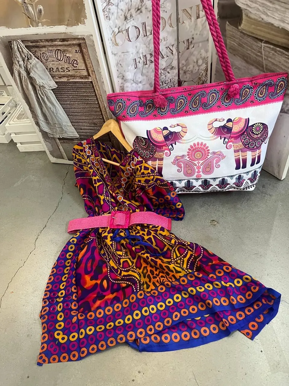 Conjunto Bolso vestido y cinturón a juego