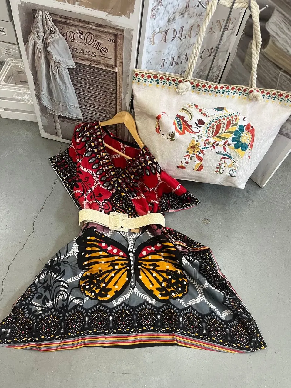Conjunto Bolso vestido y cinturón a juego