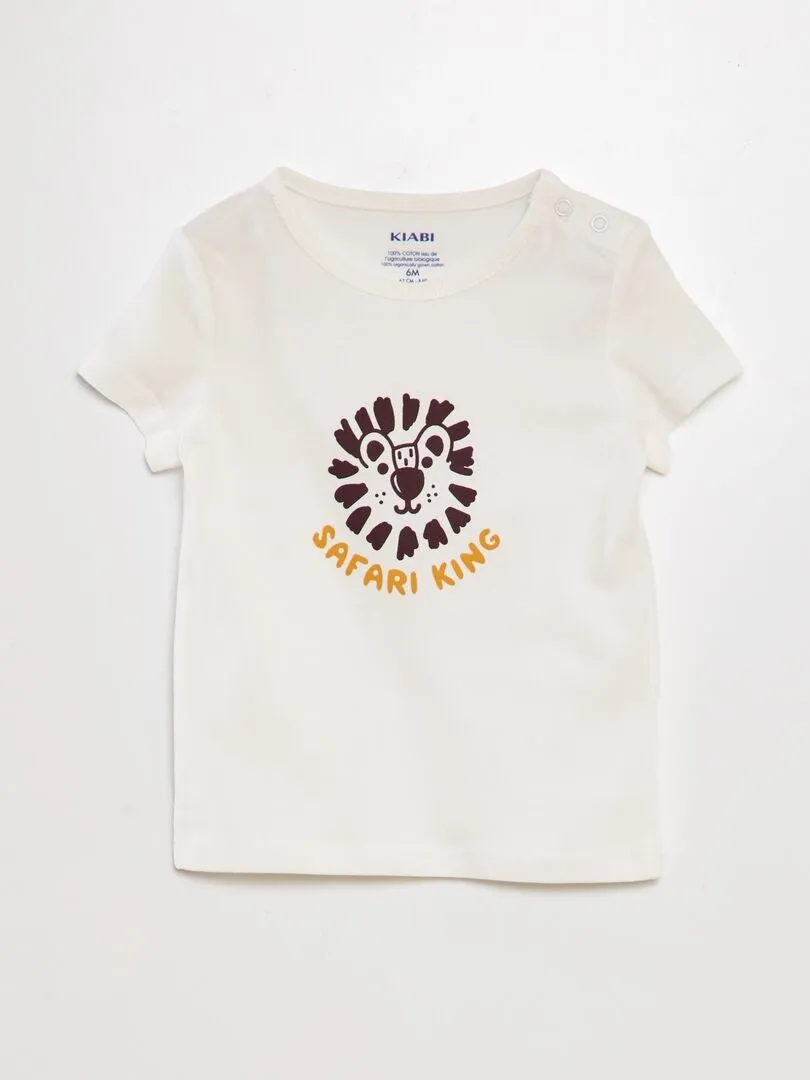 CONJUNTO DE CAMISETA + SHORT DE ALGODóN  2 PIEZAS  BLANCO