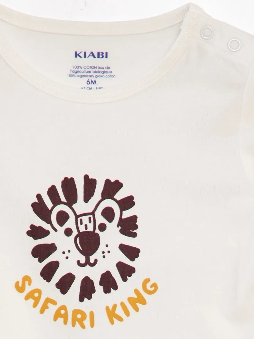 CONJUNTO DE CAMISETA + SHORT DE ALGODóN  2 PIEZAS  BLANCO