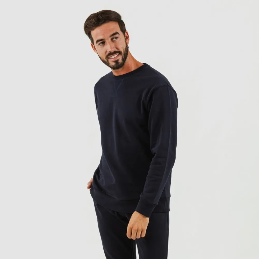 Conjunto deportivo largo algodón hombre azul marino