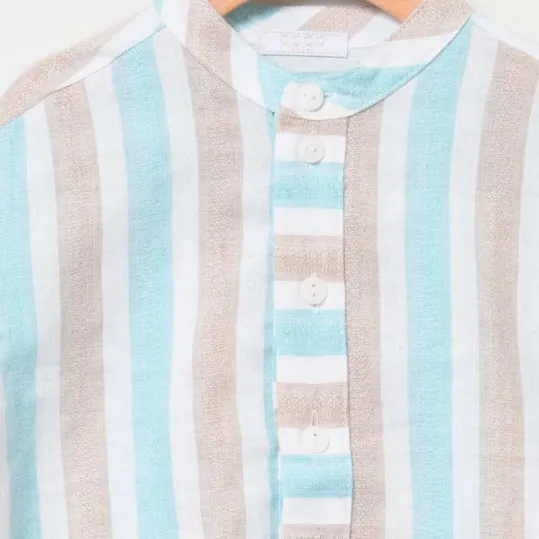 Conjunto niño Coco Acqua de lino a rayas azules