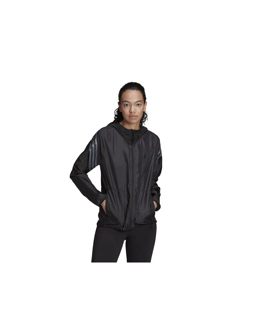 Cortavientos con capucha de running adidas Run Icons W Black