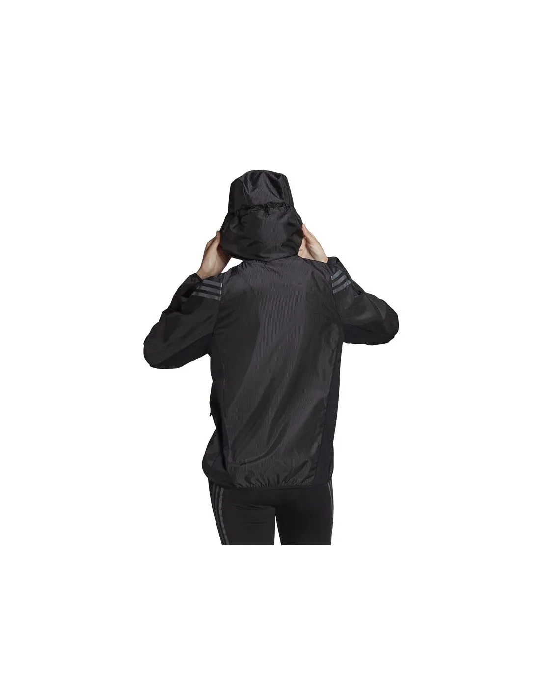 Cortavientos con capucha de running adidas Run Icons W Black