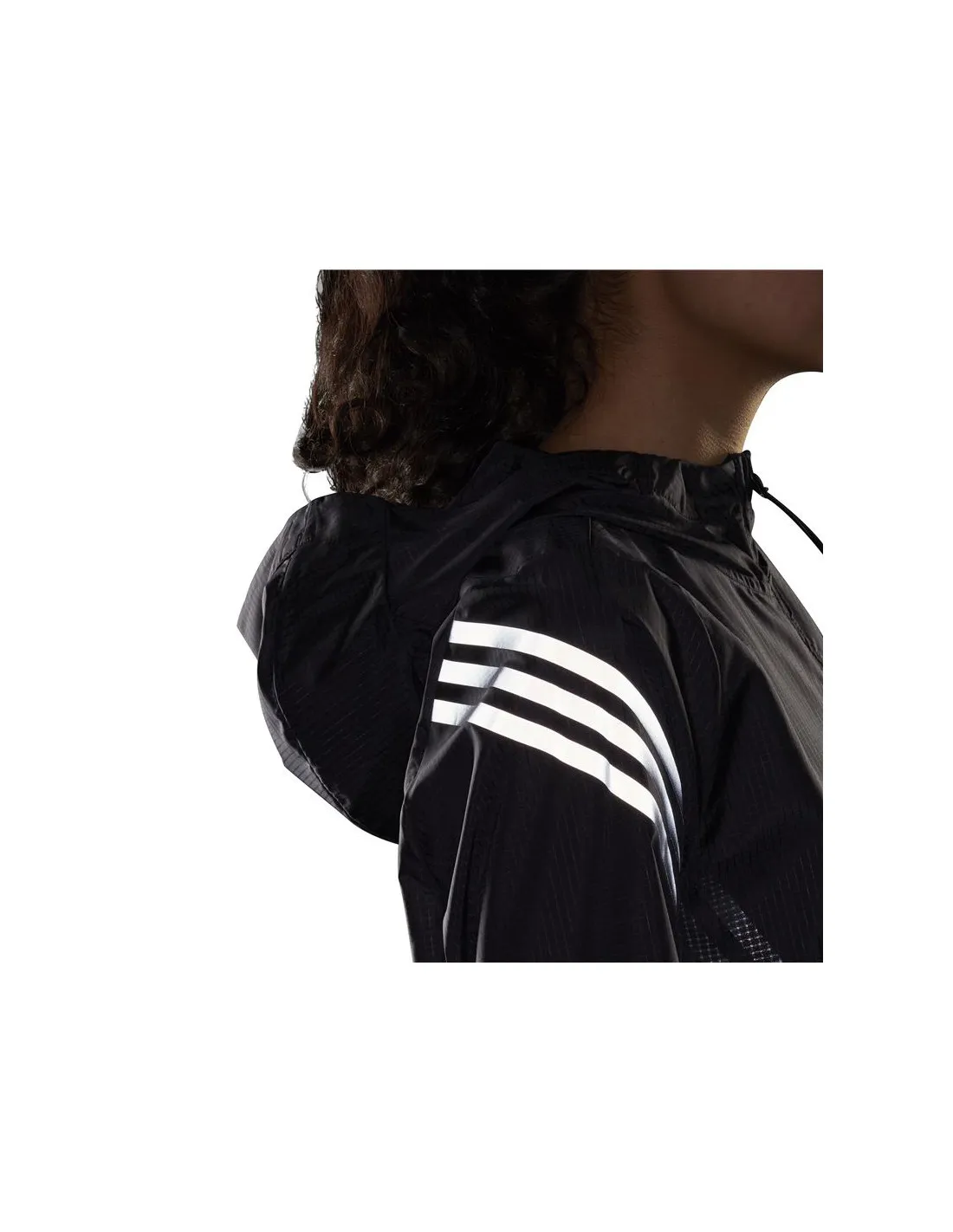 Cortavientos con capucha de running adidas Run Icons W Black