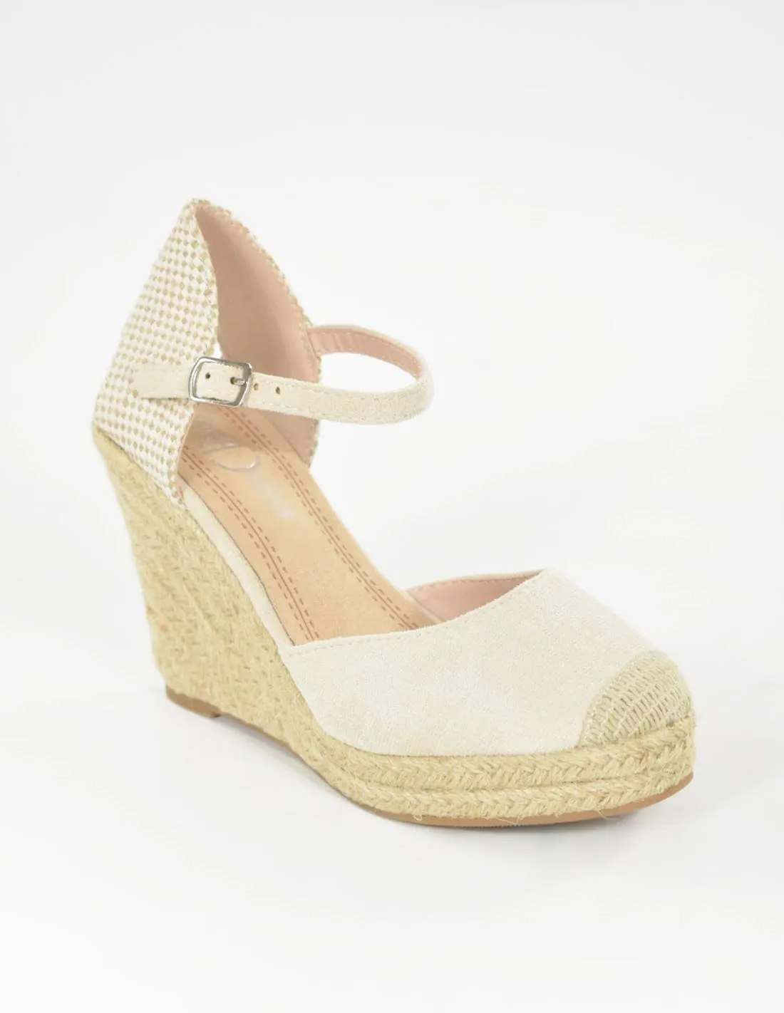 Cuñas beige antelina