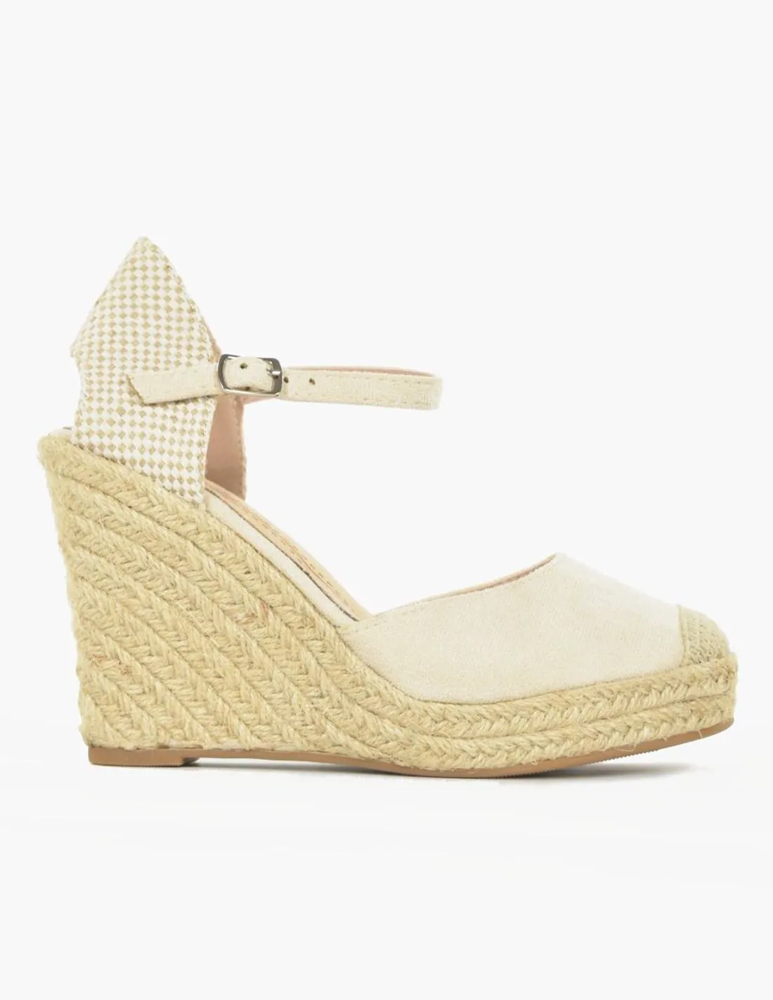 Cuñas beige antelina