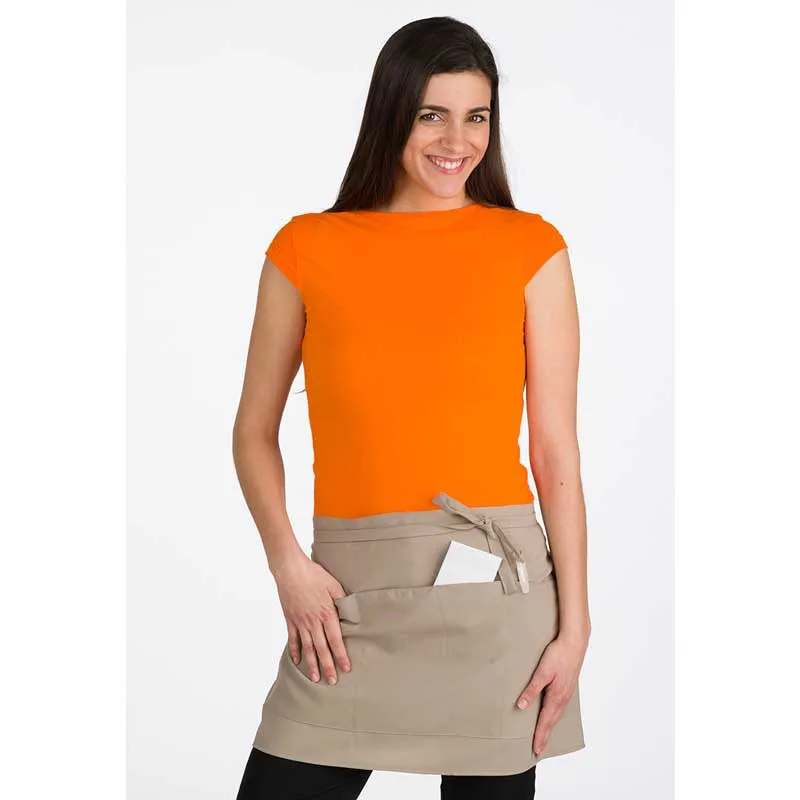 DELANTAL CINTURA BEIGE DE POLIéSTER CON 5 BOLSILLOS  LACLA