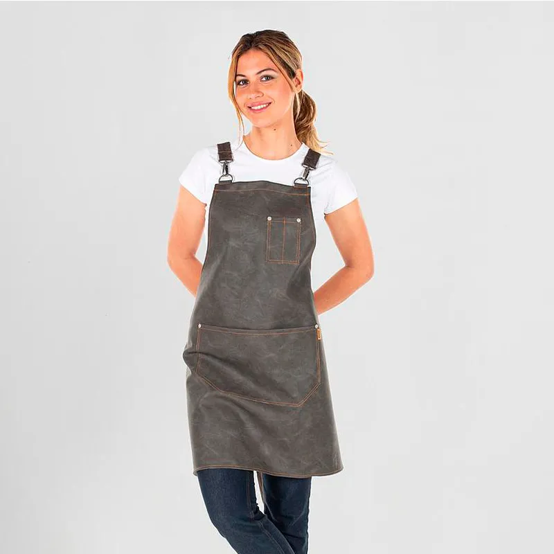 DELANTAL CON PETO MONTE DE POLIPIEL GRIS MARENGO  GARY'S