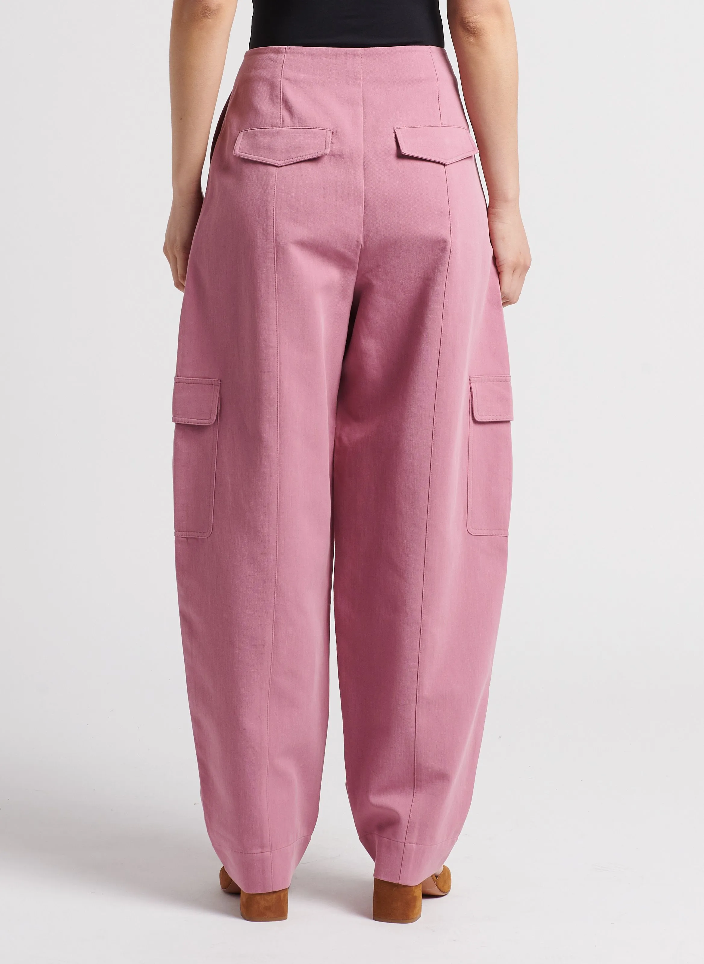 EKYOG RICHY  PANTALóN CARGO ANCHO DE ALGODóN ORGáNICO MEZCLADO EN VIOLETA