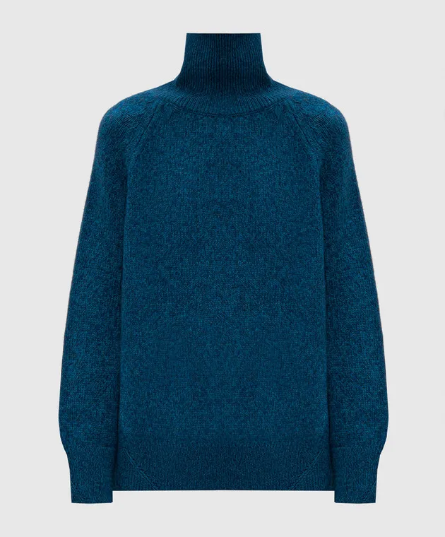 Ermanno Scervino Blue melange wool and cashmere sweater