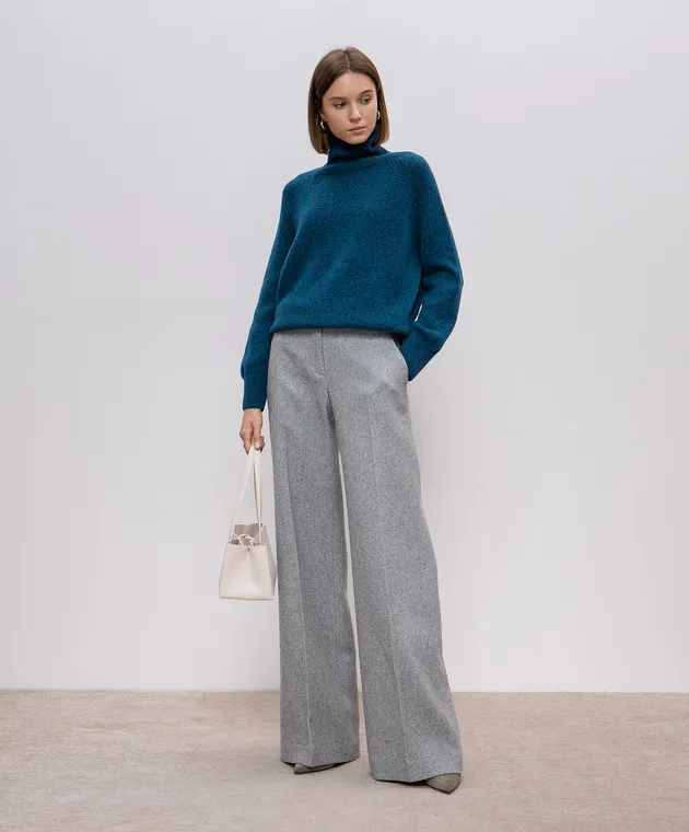 Ermanno Scervino Blue melange wool and cashmere sweater