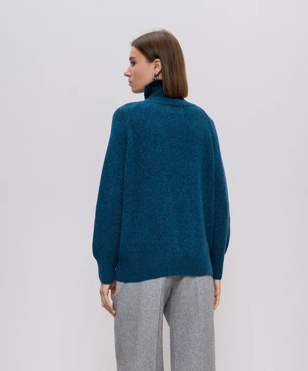 Ermanno Scervino Blue melange wool and cashmere sweater