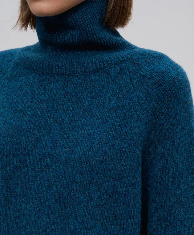 Ermanno Scervino Blue melange wool and cashmere sweater