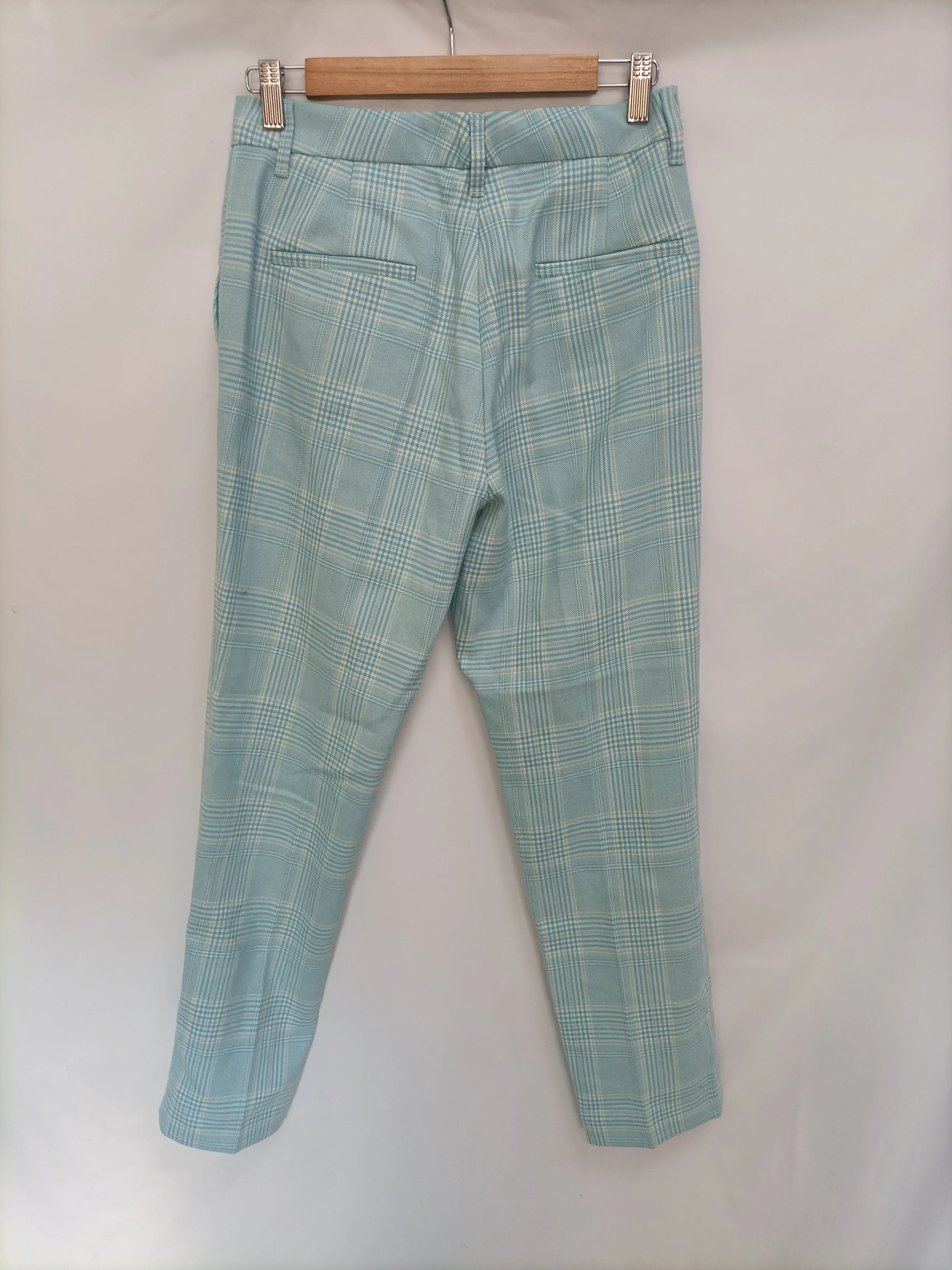 ESSENTIEL. Pantalón azul cuadros T.36
