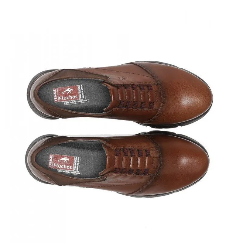 FLUCHOS Bona F1357 Negro y marrón Zapato elásticos plataforma mujer