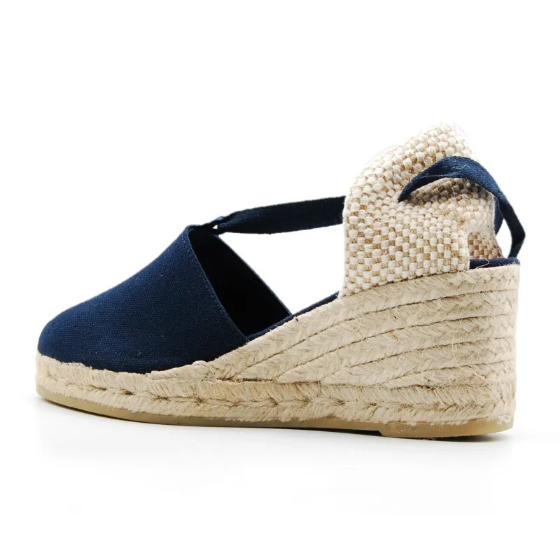 GAIMO Alpargatas VALENCIA Azul, negro y crema. Yute cinta