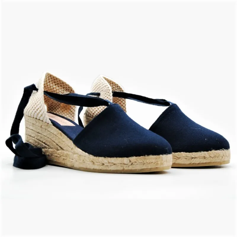 GAIMO Alpargatas VALENCIA Azul, negro y crema. Yute cinta