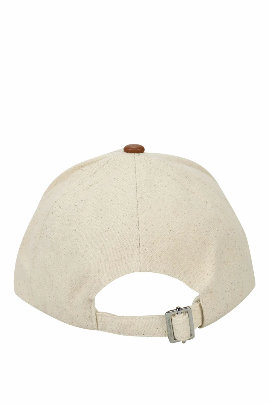 Gorra beige con marrón y maxilogo firma