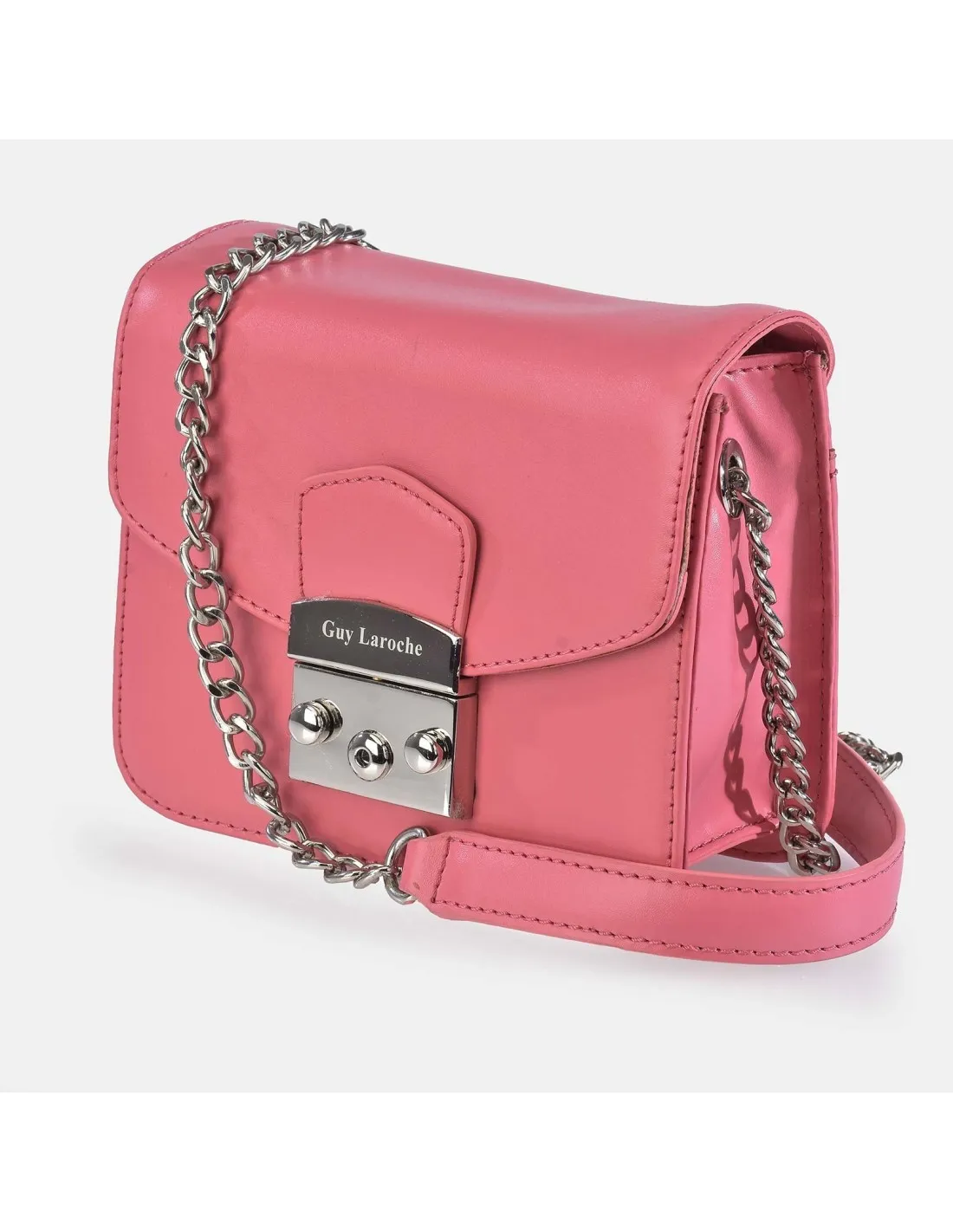GUY LAROCHE Bolso bandolera metálica para mujer con solapa