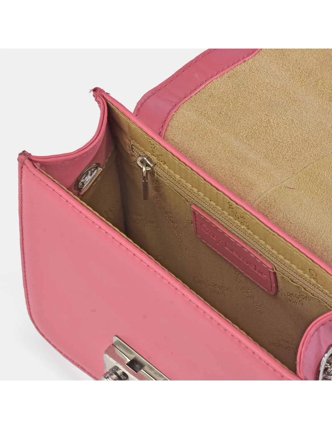 GUY LAROCHE Bolso bandolera metálica para mujer con solapa