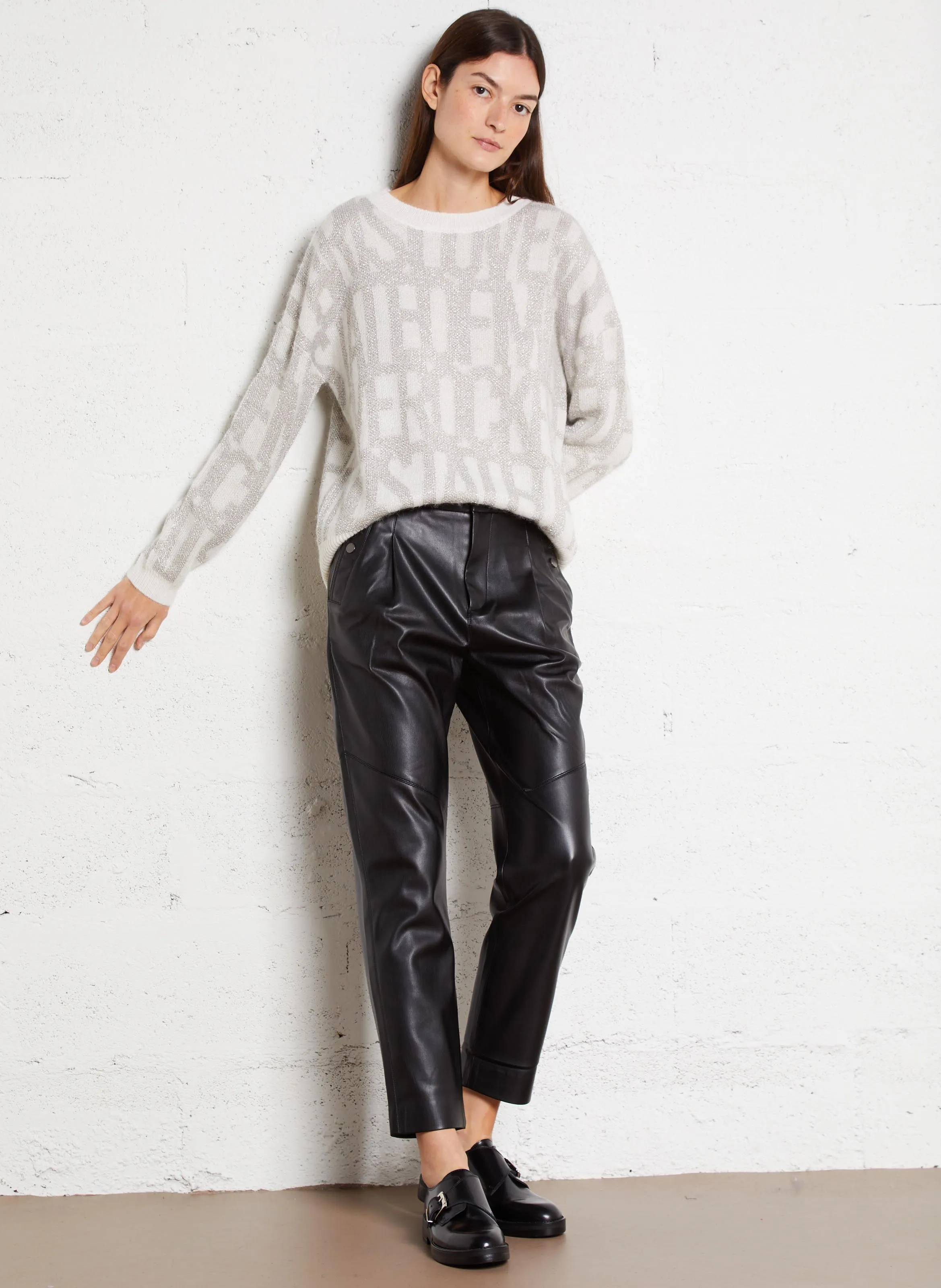 IKKS Pantalón de viscosa tapered en negro