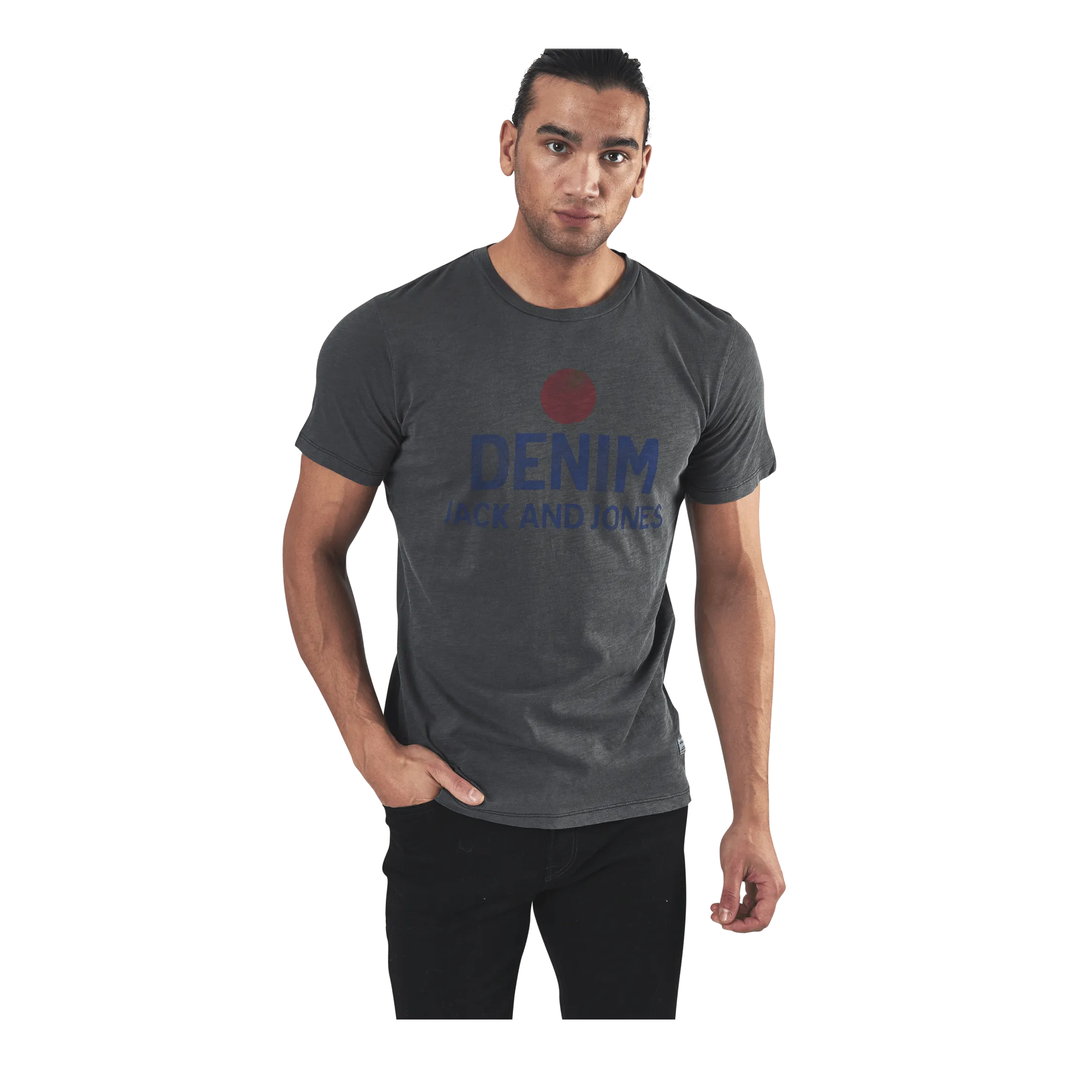 Jack & Jones Wash Jeans Tee Ss Crew Neck Black